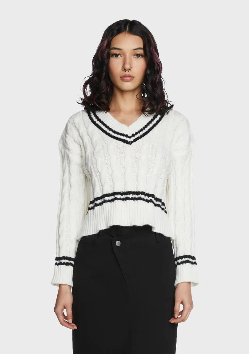 Oxford Comma Crop Sweater