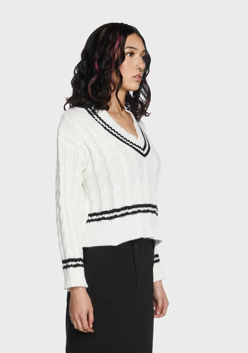 Oxford Comma Crop Sweater
