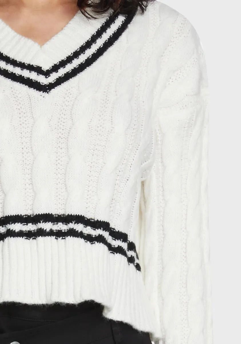 Oxford Comma Crop Sweater