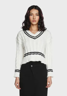 Oxford Comma Crop Sweater