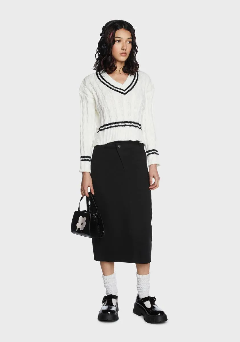 Oxford Comma Crop Sweater