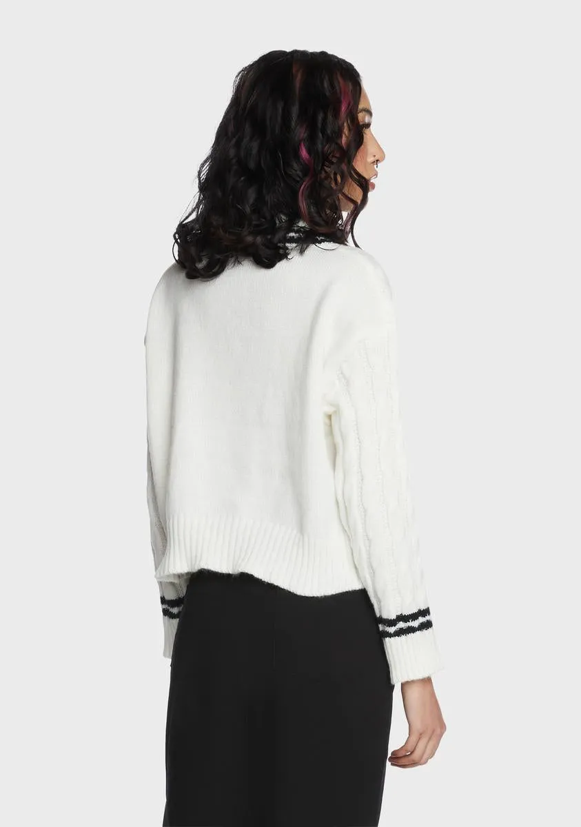 Oxford Comma Crop Sweater