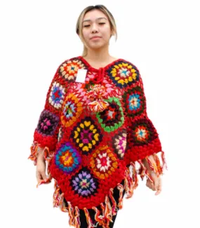 Patch Knit Poncho - Wholesale