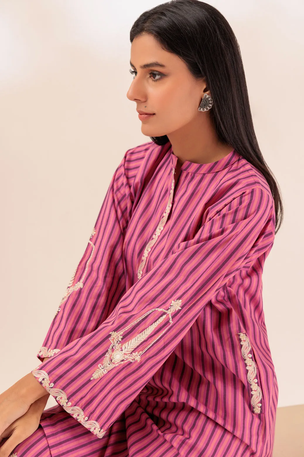 PINK-YARN DYED-2 PIECE (PWS1232P08)