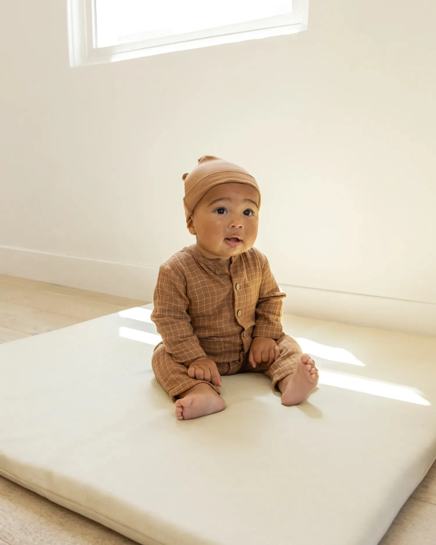 Pocket Woven Jumpsuit (cinnamon grid)
