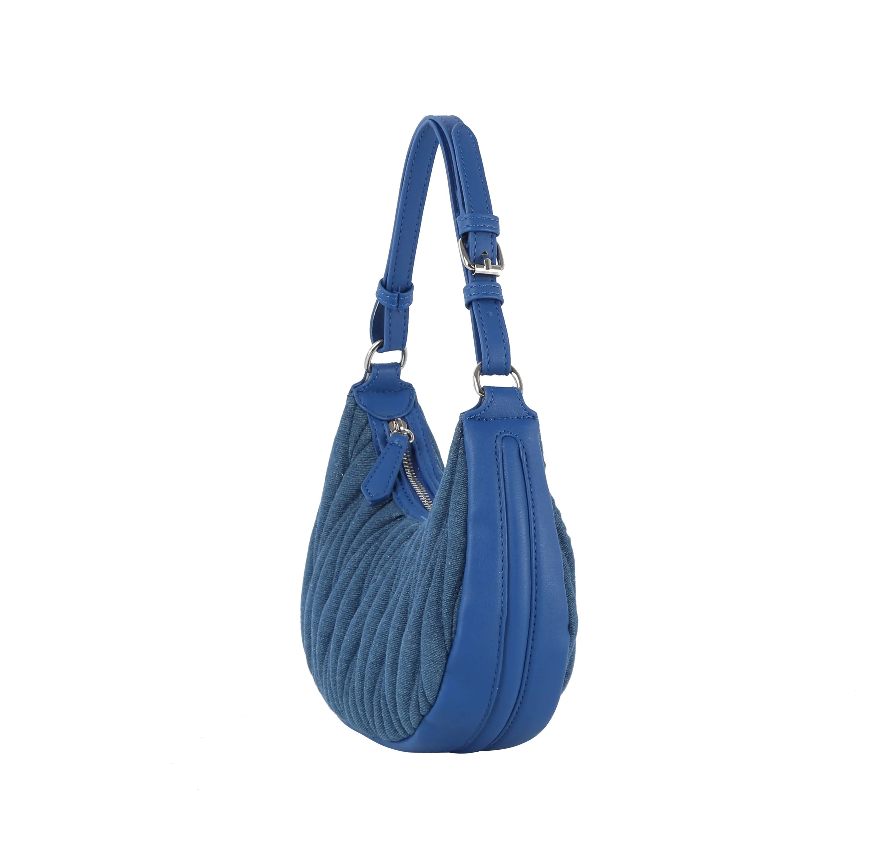 Quilted denim shoulder bag