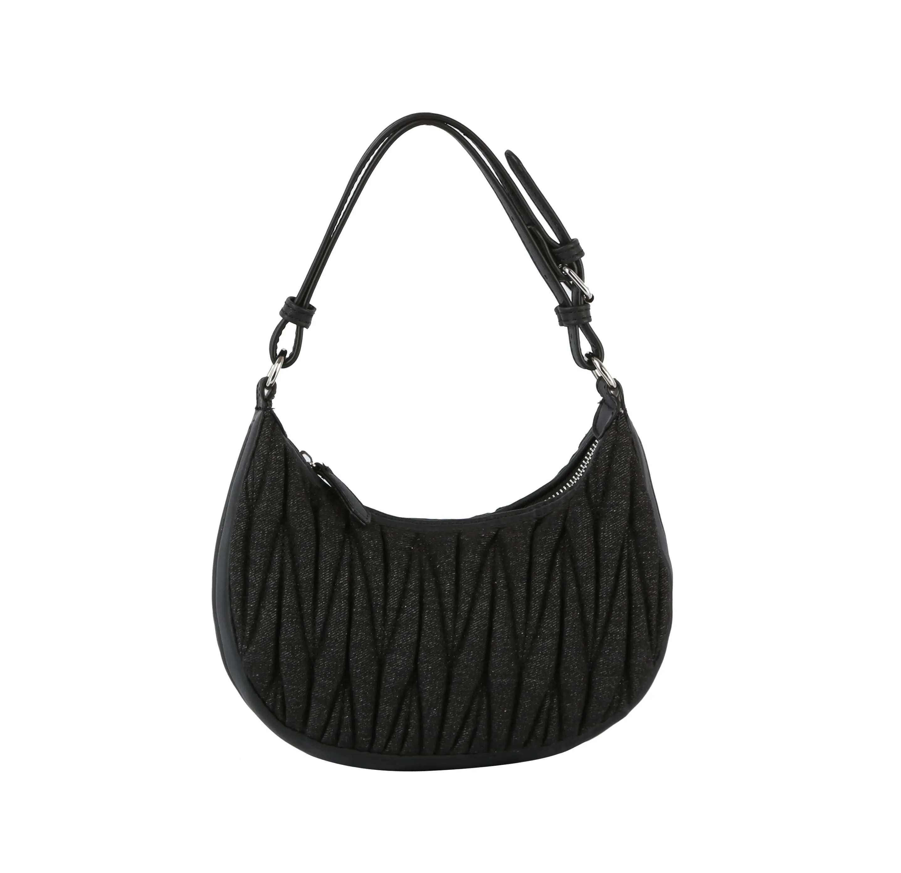 Quilted denim shoulder bag