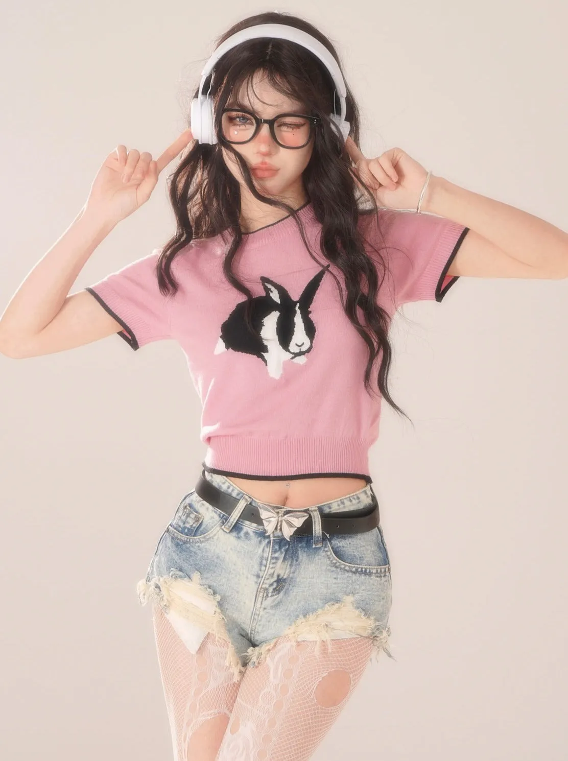 Rabbit Short Bicolor Retro Top