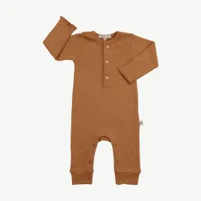 Red Caribou - Organic Pima Cotton Pointelle Jumpsuit - Copper