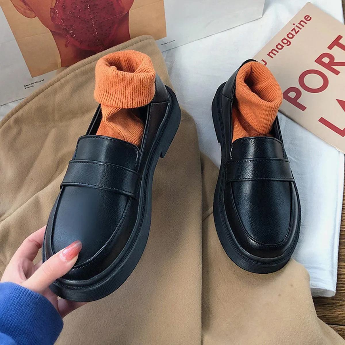Retro Student Shoes Dark Academia Aesthetic