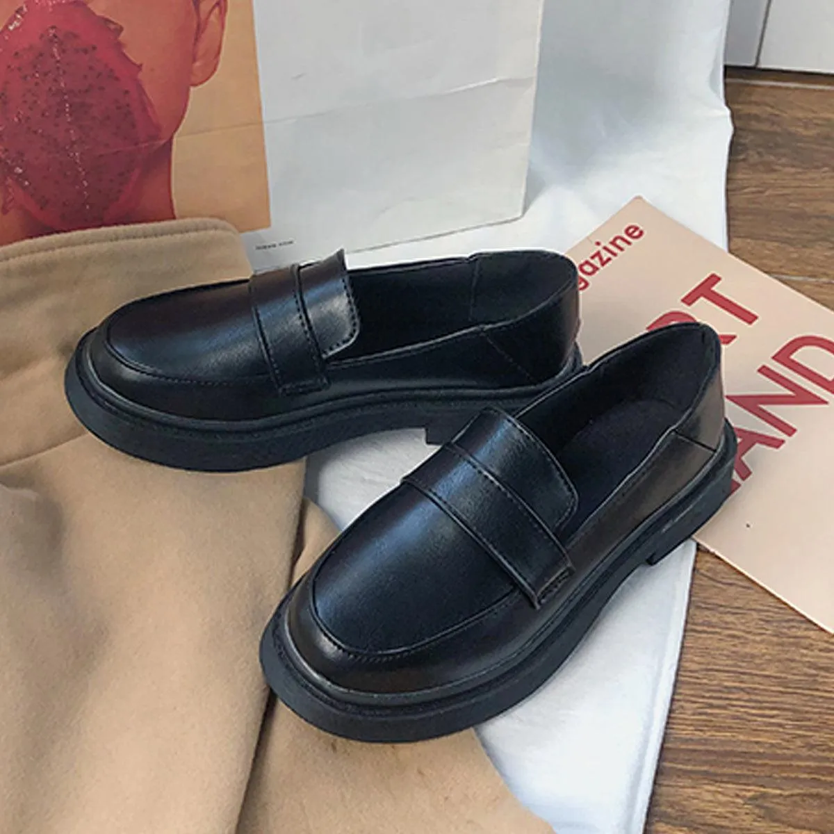 Retro Student Shoes Dark Academia Aesthetic