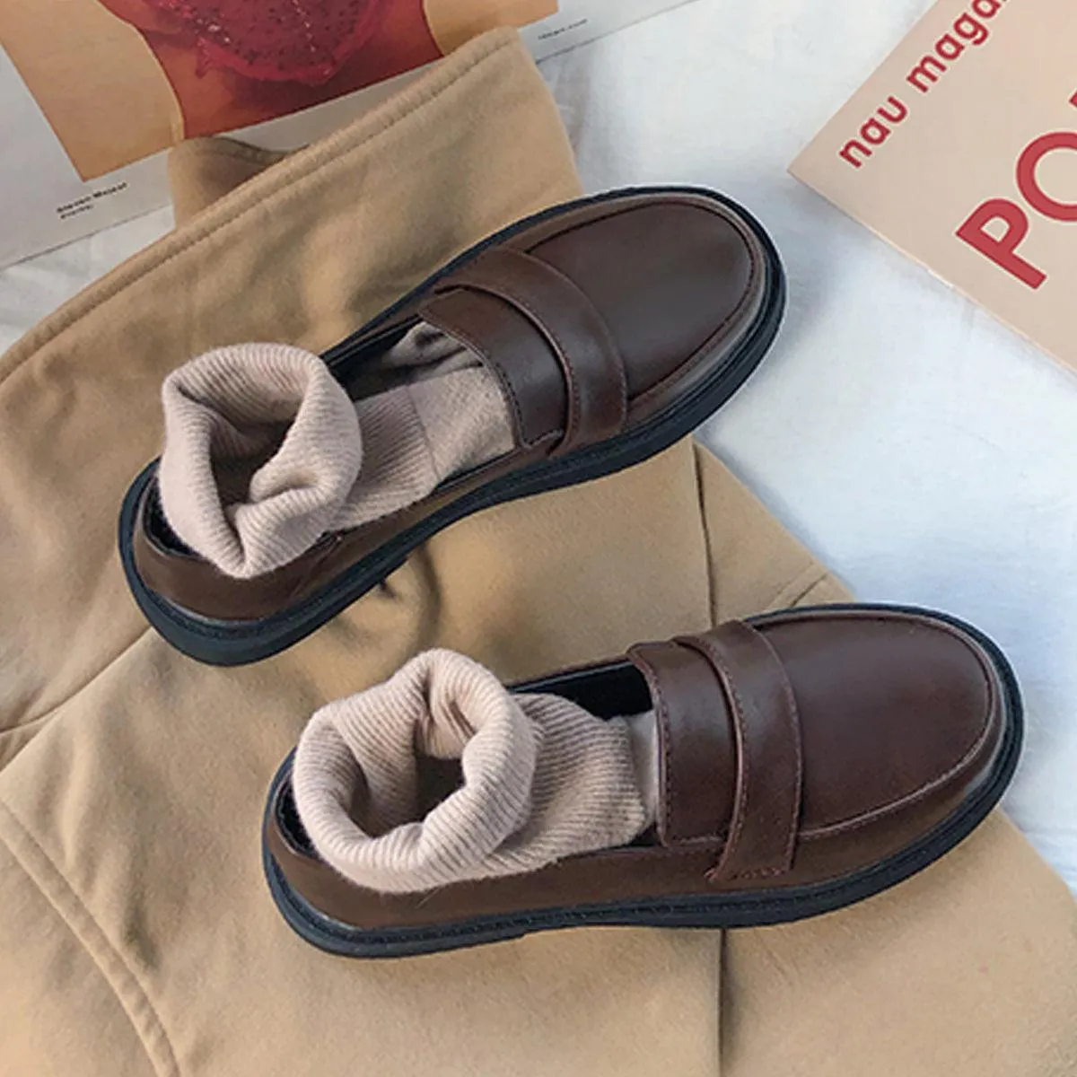 Retro Student Shoes Dark Academia Aesthetic