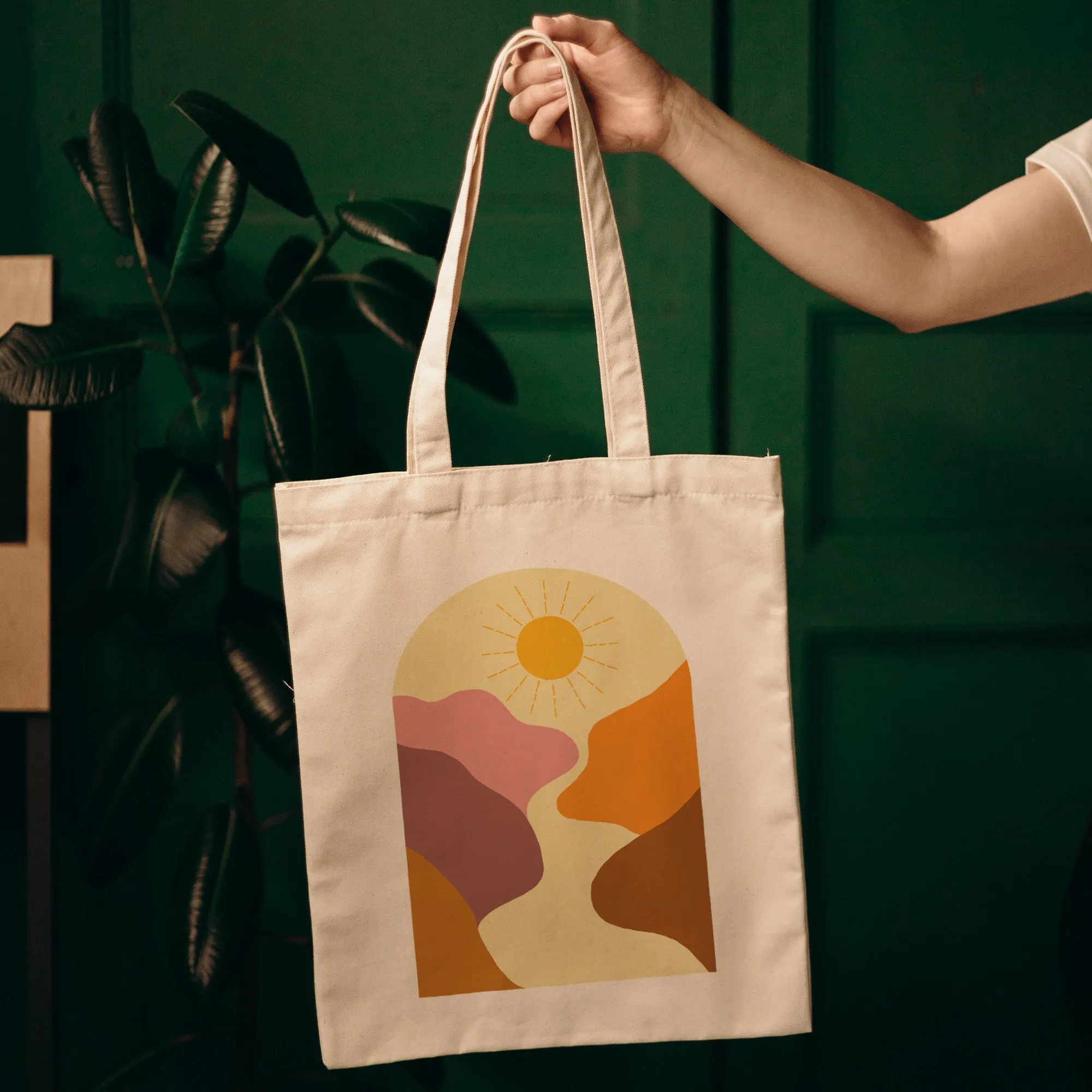 Retro Valley Sunrise Tote Bag