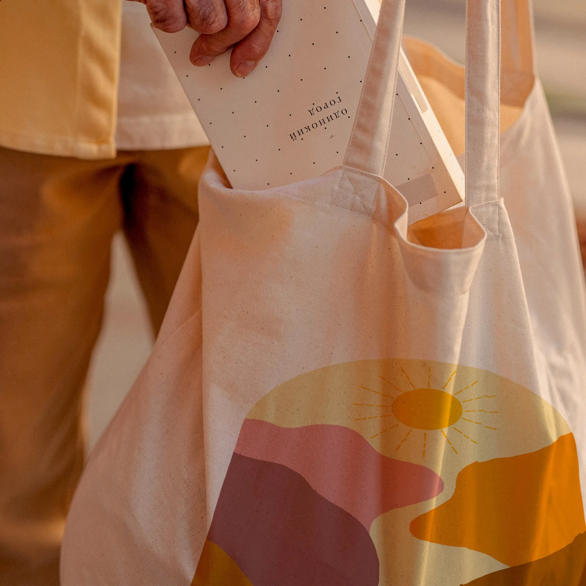 Retro Valley Sunrise Tote Bag