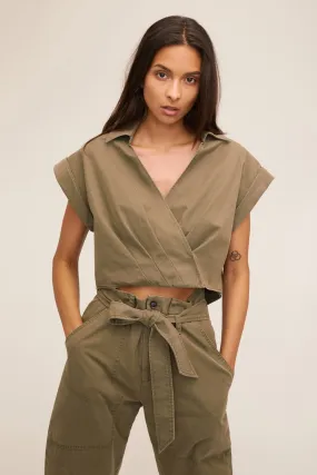 Rowe Washed Canvas Drop Shoulder Top