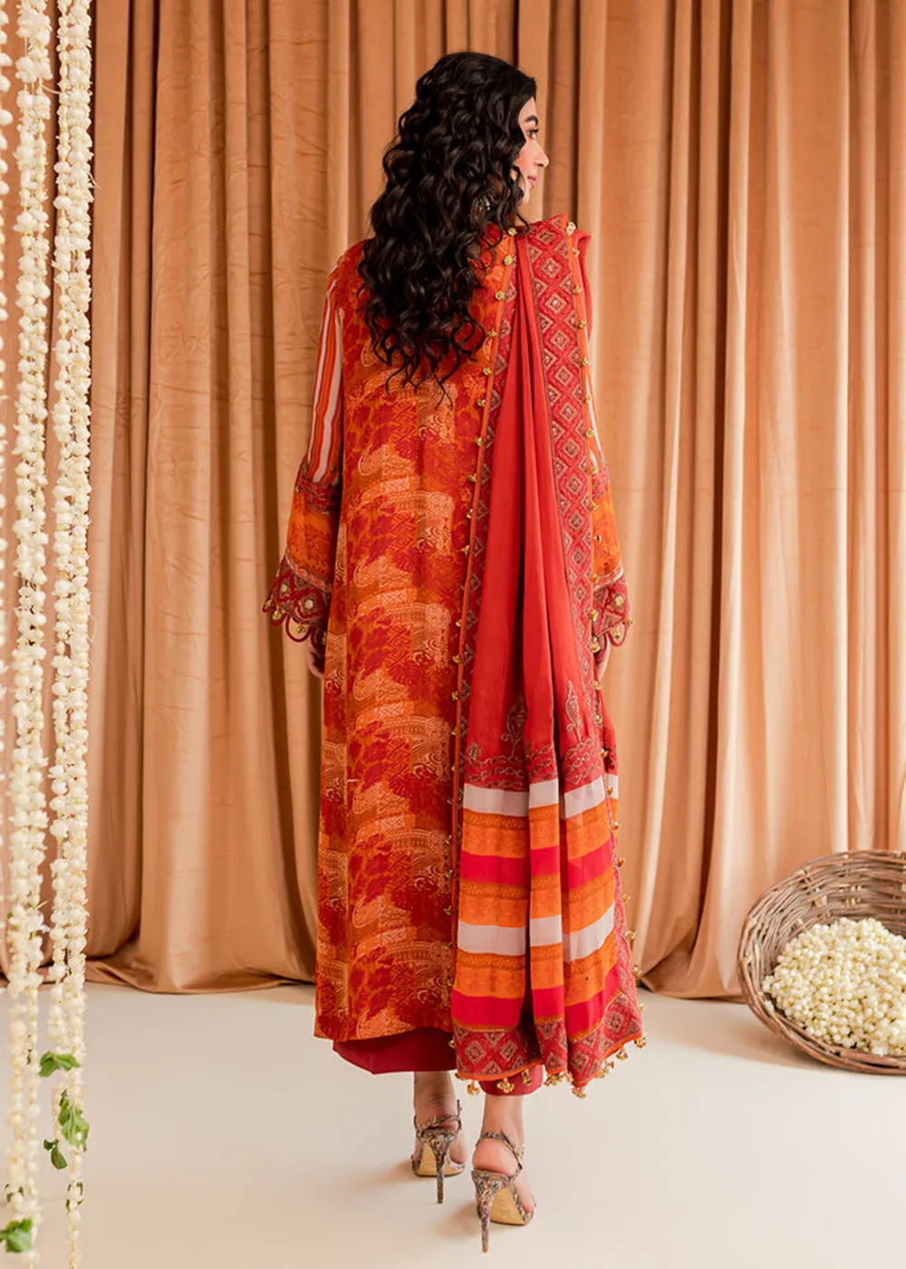 Rust Chiffon Suit - Vasal Formals ’23 By Charizma | VSL-06