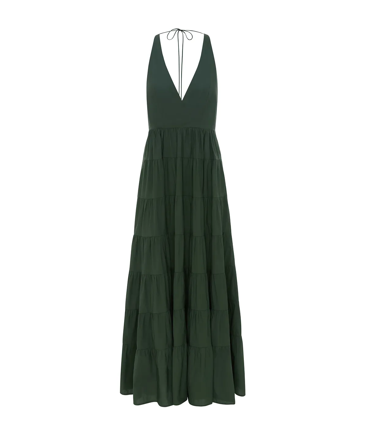 Ryan Tiered Maxi Dress in Forest Green