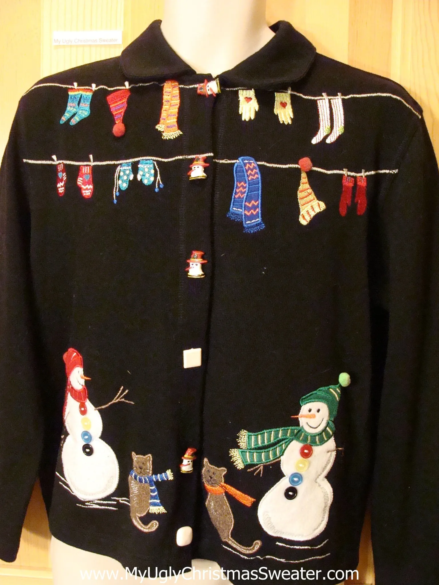 Snowman Cats Laundry Tacky ugly xmas Sweater