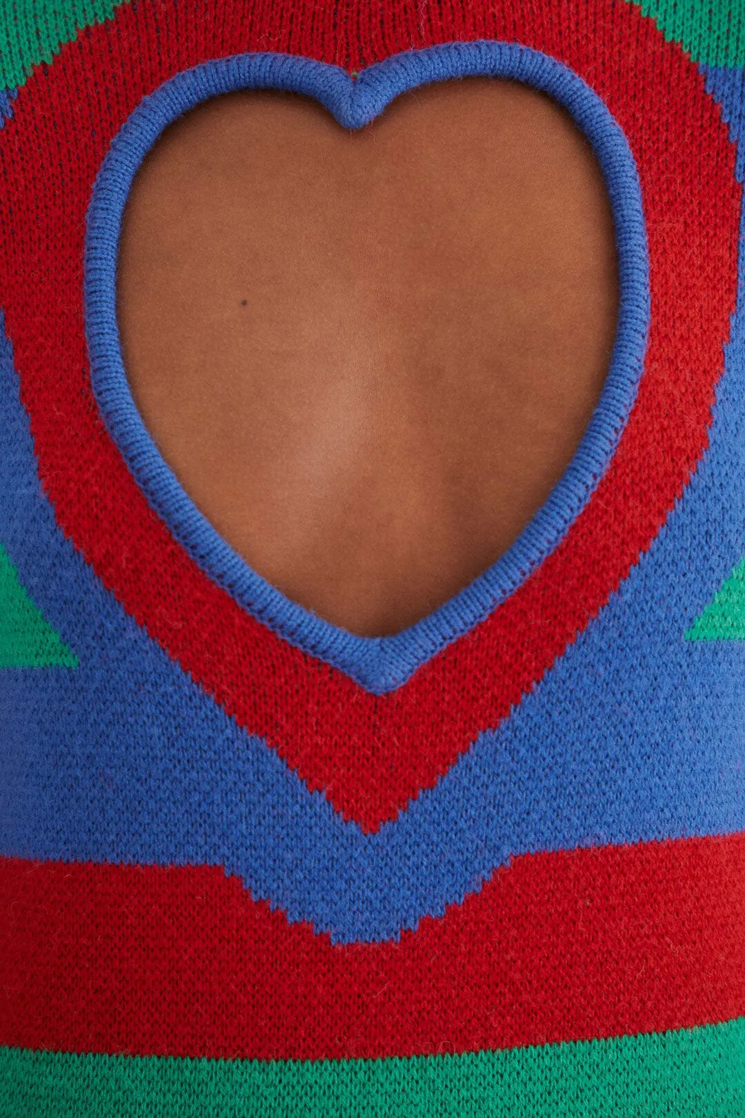 Striped Heart Knit Dress
