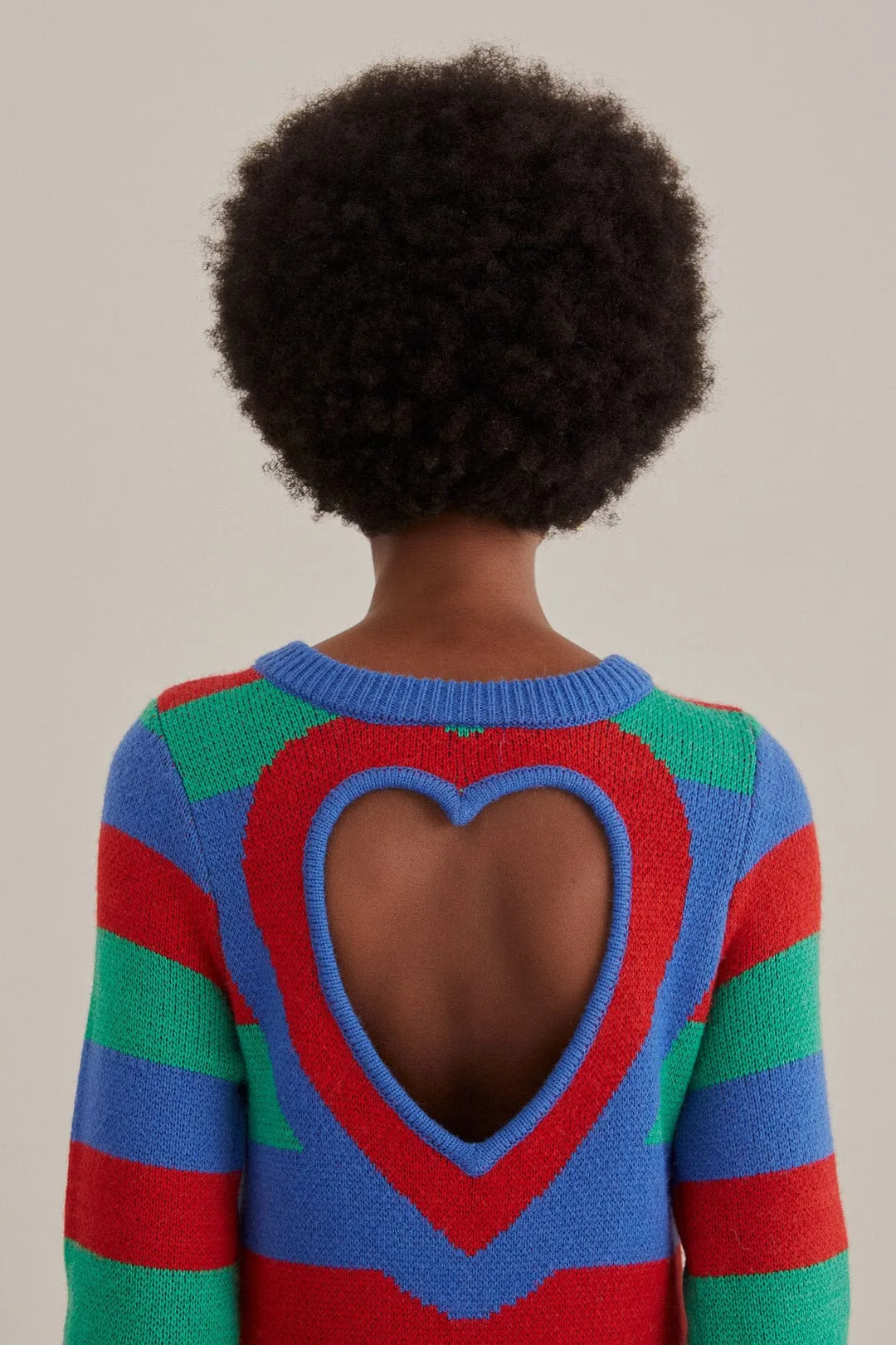 Striped Heart Knit Dress