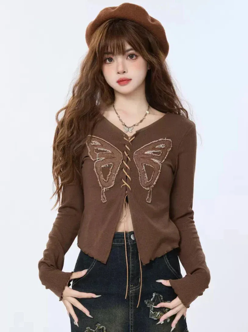 Top Butterfly Inner Retro Design American Strap