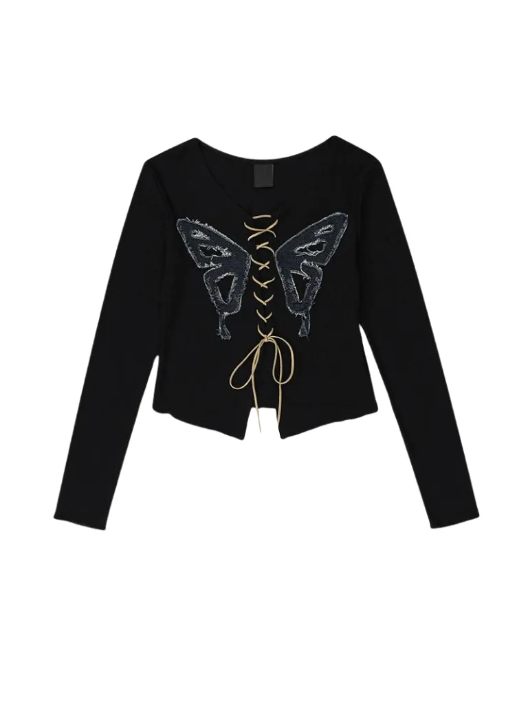 Top Butterfly Inner Retro Design American Strap
