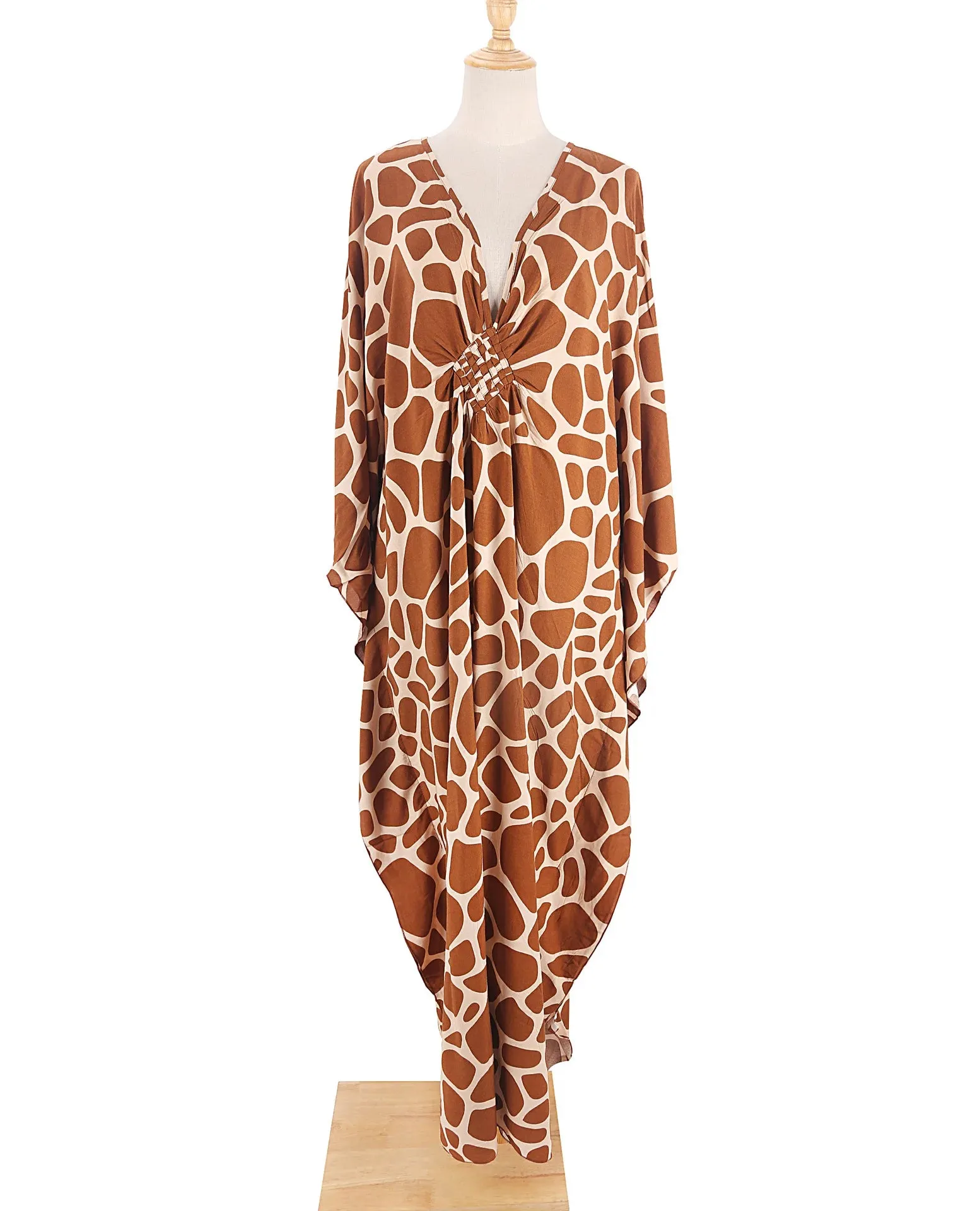 Uniwim Kaftan Dresses Cover Up for Swimwear Women Plus Size Animal Print Caftan Resort Dress