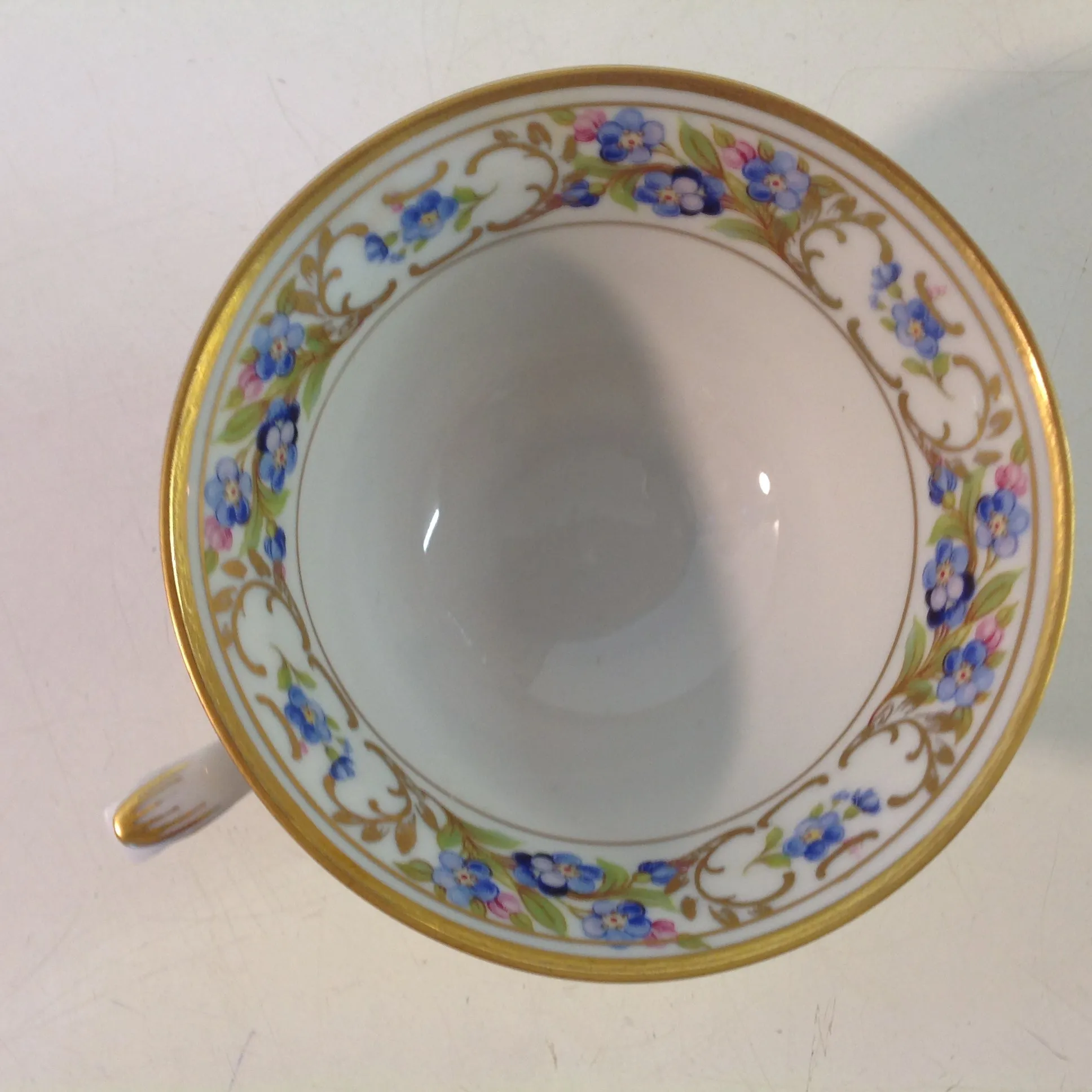 Vintage 3 Piece Porcelain Teacup Saucer Plate Set Schumann Forget Me Not Pattern Bavaria