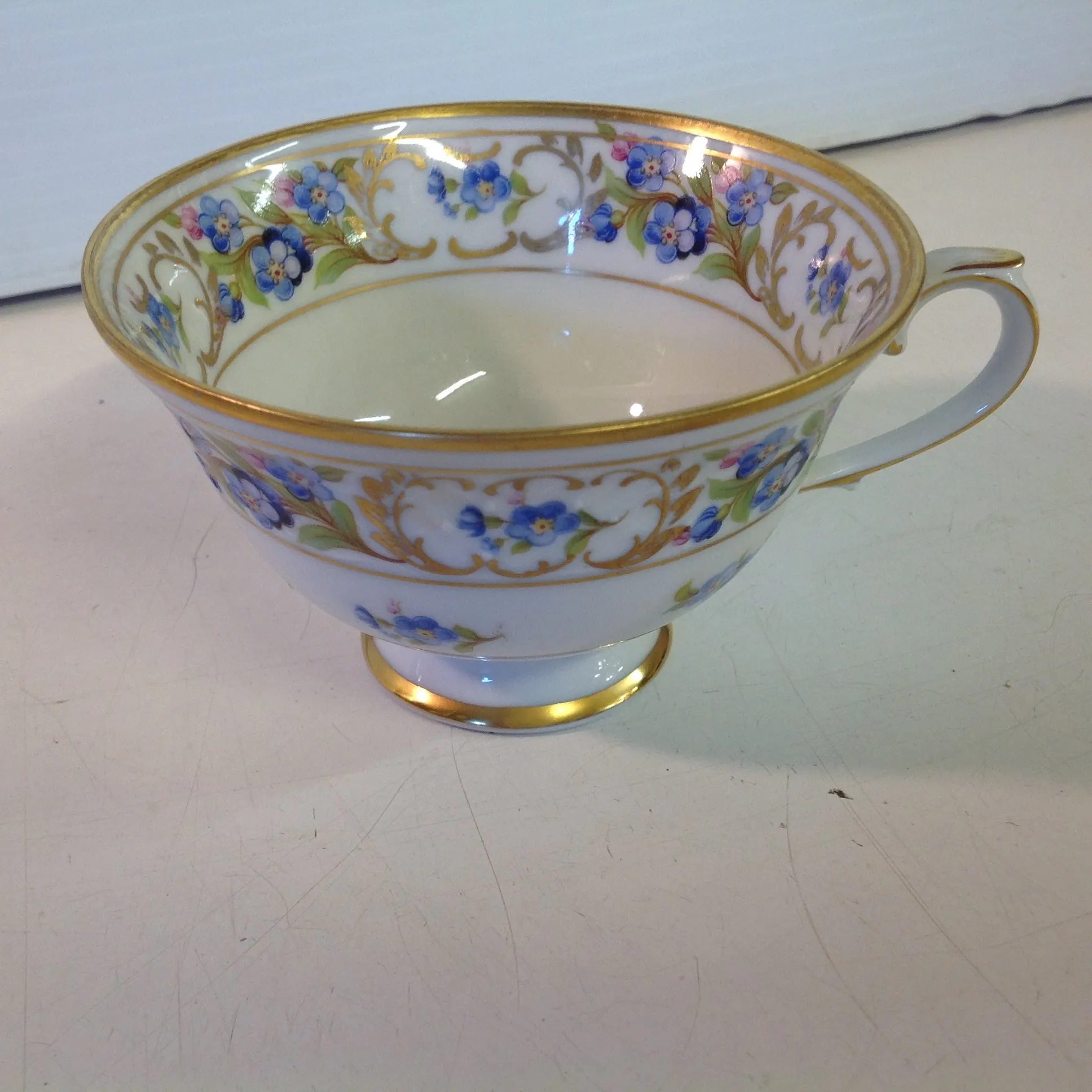 Vintage 3 Piece Porcelain Teacup Saucer Plate Set Schumann Forget Me Not Pattern Bavaria