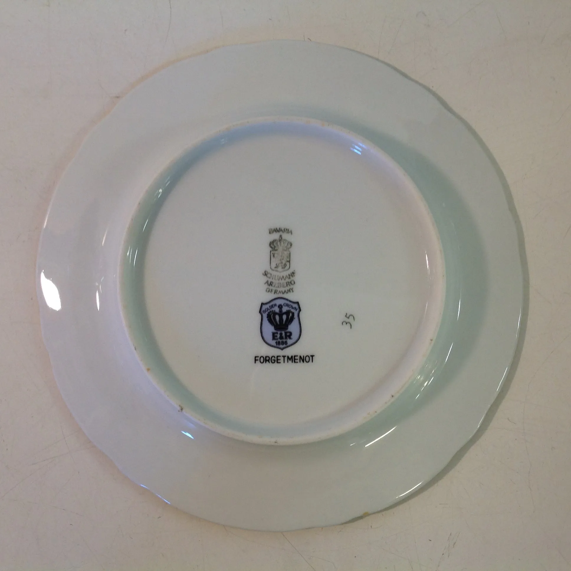 Vintage 3 Piece Porcelain Teacup Saucer Plate Set Schumann Forget Me Not Pattern Bavaria
