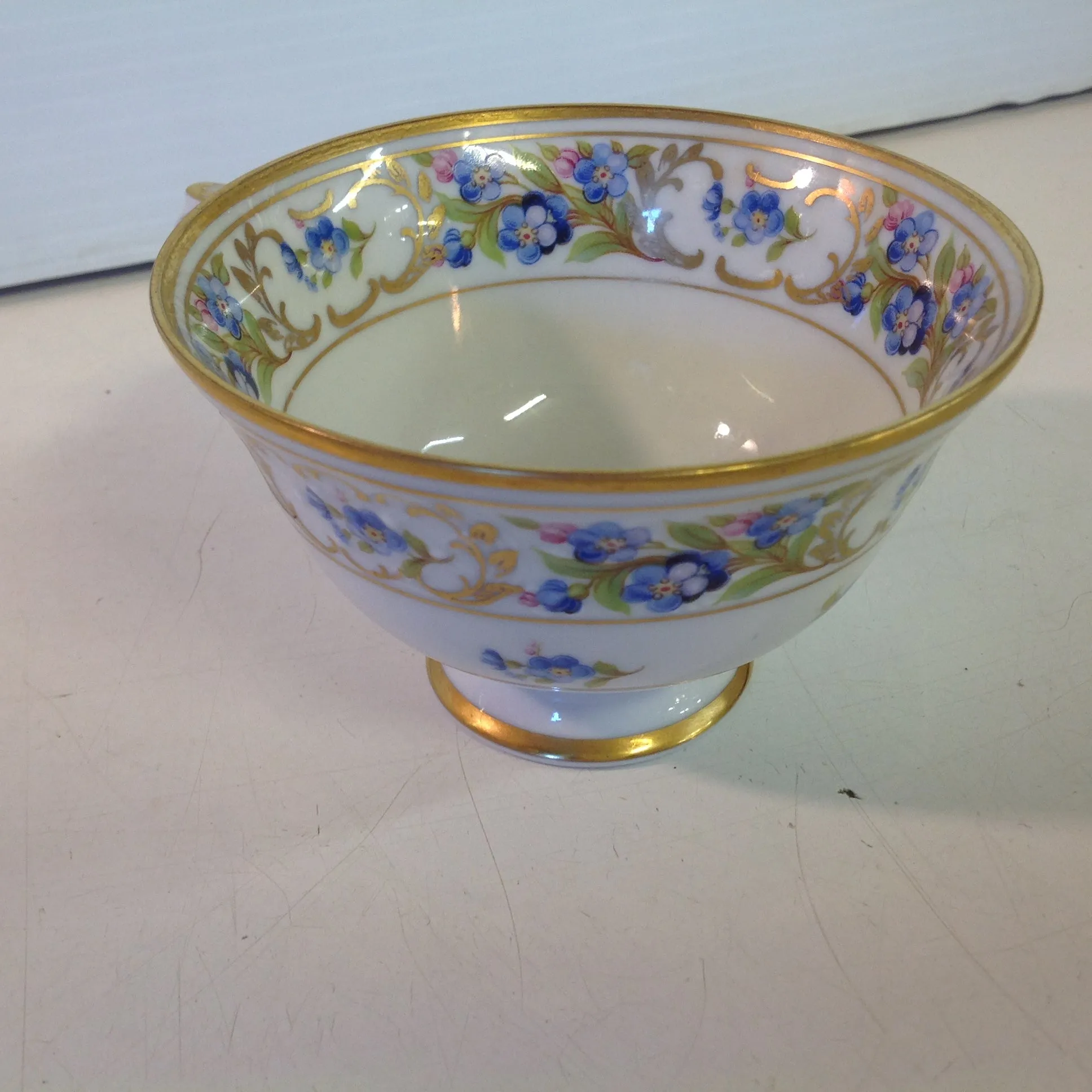 Vintage 3 Piece Porcelain Teacup Saucer Plate Set Schumann Forget Me Not Pattern Bavaria