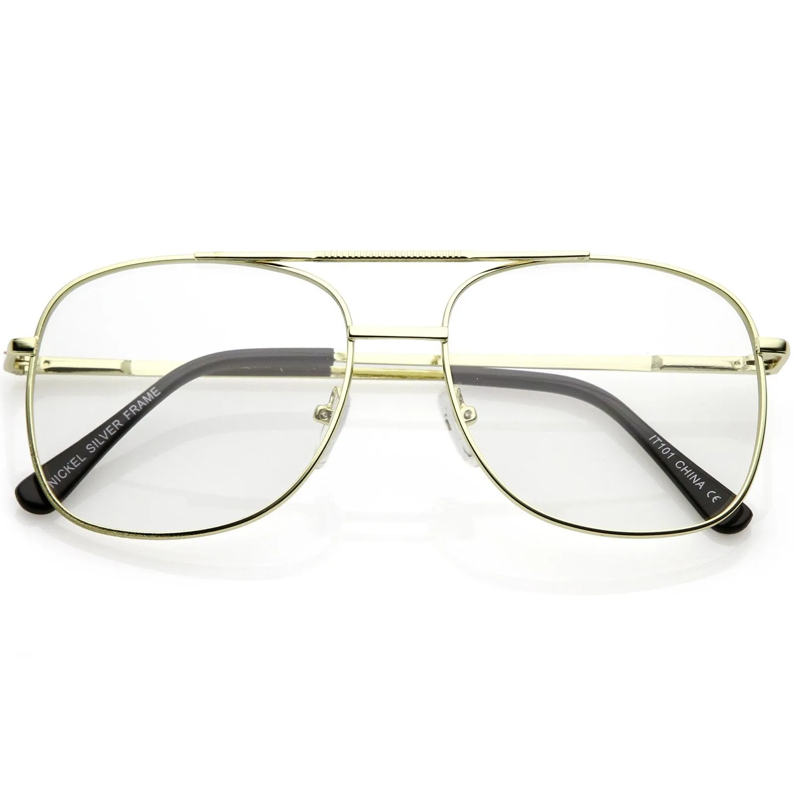 Vintage Indie Large Square Clear Lens Glasses